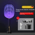 Electronic Mosquito Killer Racket UV Light Trap Lamp Electric Shock 2-in-1 USB Rechargeable Fly Killler Swatter w/ Standing Rack