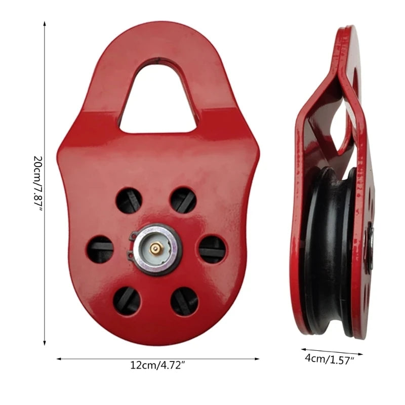 10Ton Pulley Heavy Rope Block Roller Duty Swivel Bearing Wire Moving Tool Snatch Winch Sheave Nylon Wheel Rescue Trailer Pulley