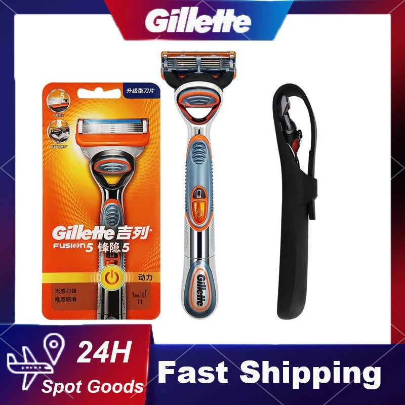 Gillette Fusion Power Shaver with 5-Layer Blades Shaving Machine for Men Sharp Blades Men's Shaving Razor