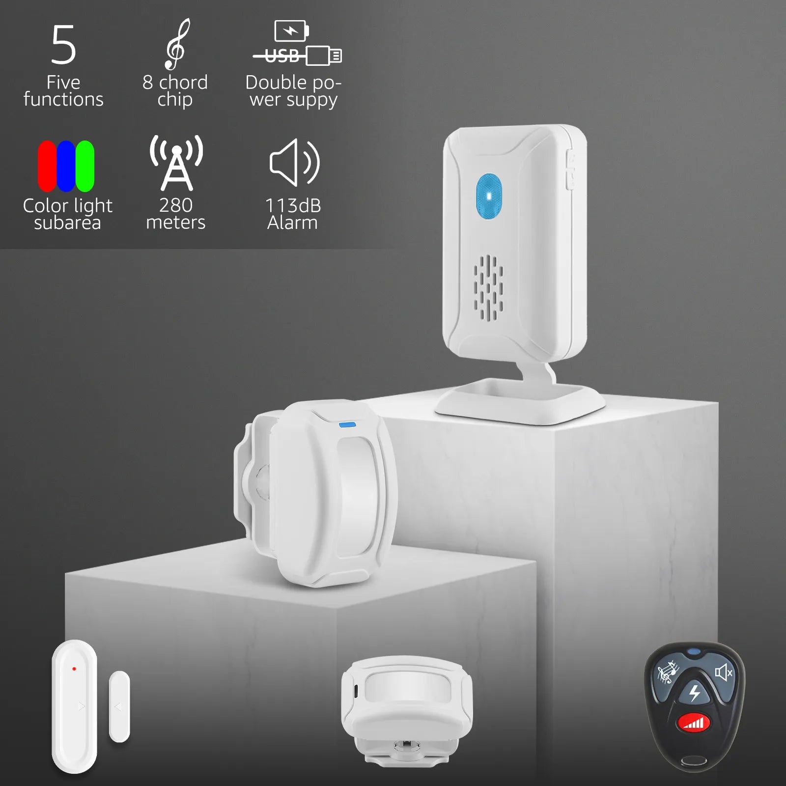 Home Burglar Security Alarm Wireless Door Window Detector 36 Ringtones Shop Store Welcome Chime Infrared PIR Motion Sensor