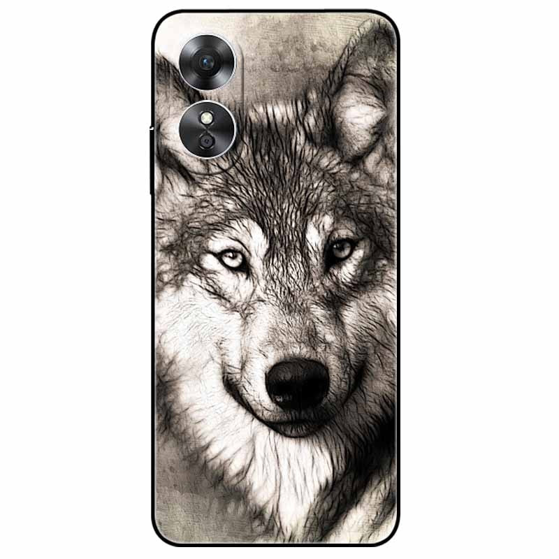 For OPPO A98 5G A 98 Case Silicone Soft Wolf Lion Cat Black Bumper Funda Coque for OPPO A98 2023 CPH2529 OPPOA98 Protective Bag