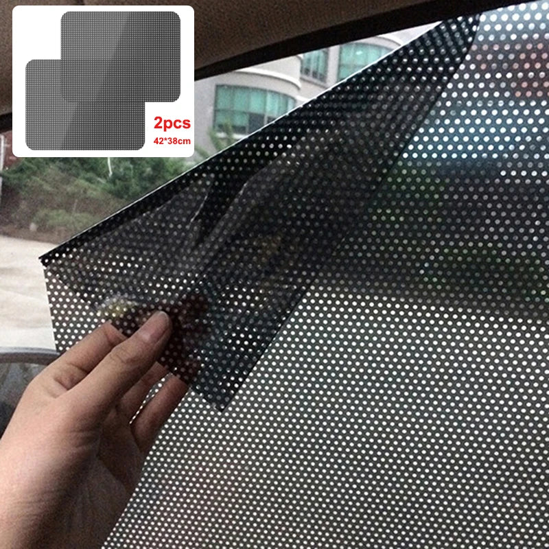 2Pcs Car Sunshade Stickers Electrostatic Sticker Window Sun-shading Stickers Sun Block Car Rear Windows Side Blocks Cover Film