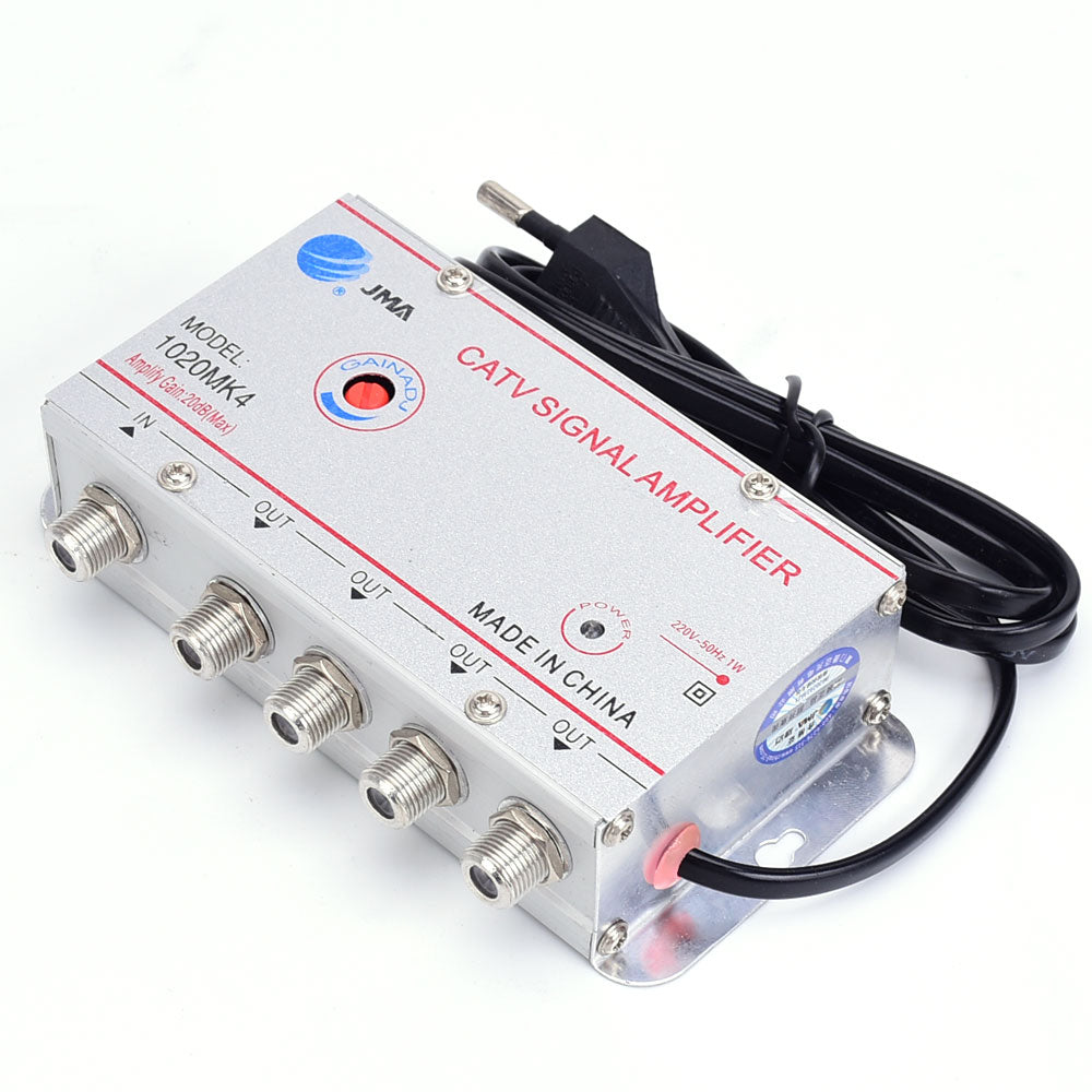 Cable TV Splitter Amplifier 20dB Digital TV Antenna Signal Booster Home Tv Equipments 45Mhz to 860MHz EU Plug 220V
