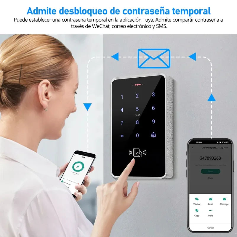 IP68 Waterproof Access Control Keypad Outdoor RFID Access Controller Touch Door Opener System Mobile NFC Card 125KHz Card Reader