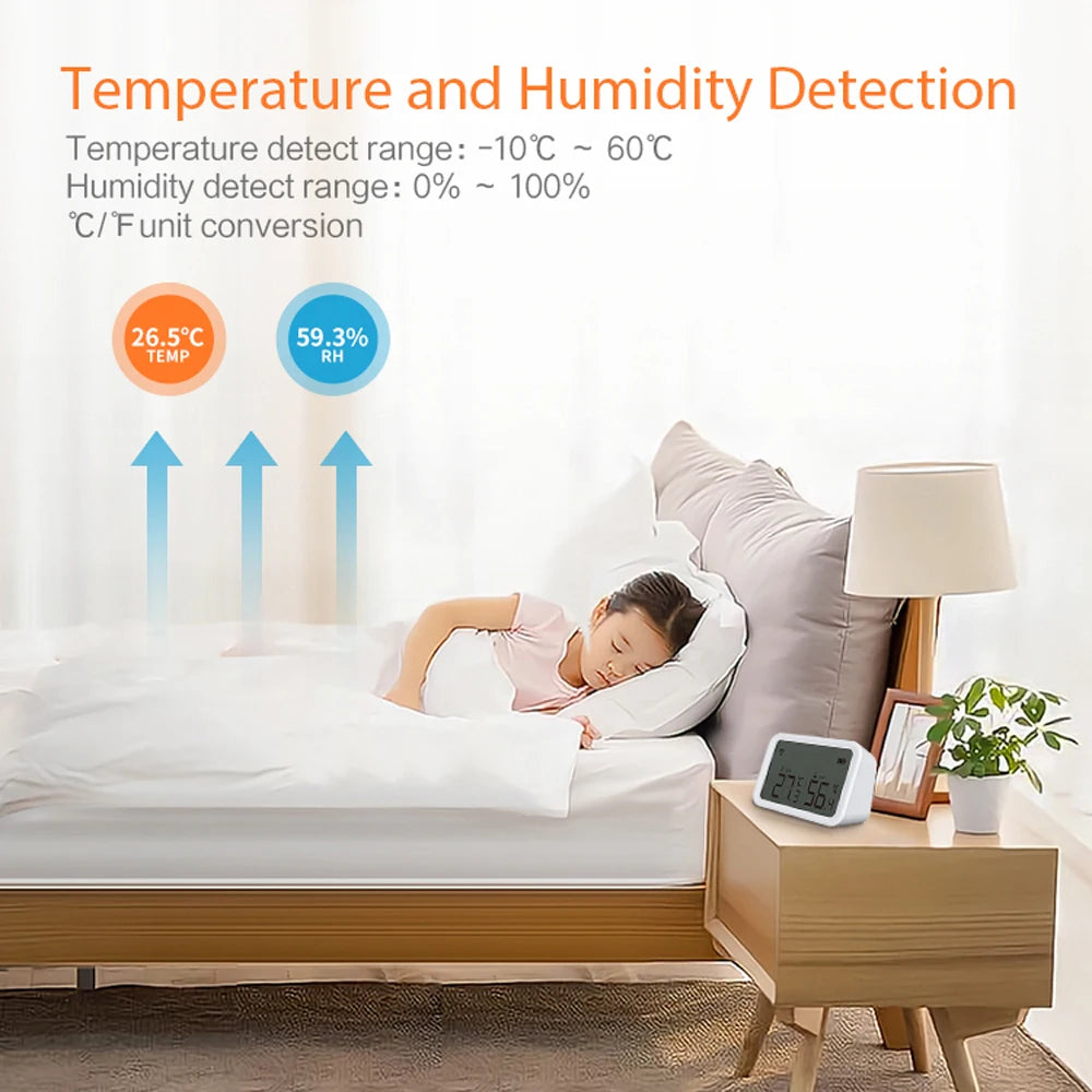 Works with Zigbee Tuya Temperature and Humidity Sensor With LCD Screen Tuya Smart Life Zigbee Hub/Gateway