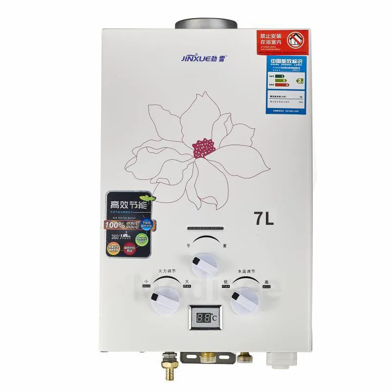 LPG Water Heater 7L/8L/10L/12L LNG Propane Gas Tankless Instant Boiler Liquefied Petroleum Gas Water Heater For Household/Car