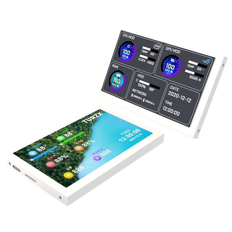 5 Inch IPS Type-C Secondary Screen Computer LCD Monitor Display USB Dynamic Display Sub-Screen Support Vertical Freely AIDA64