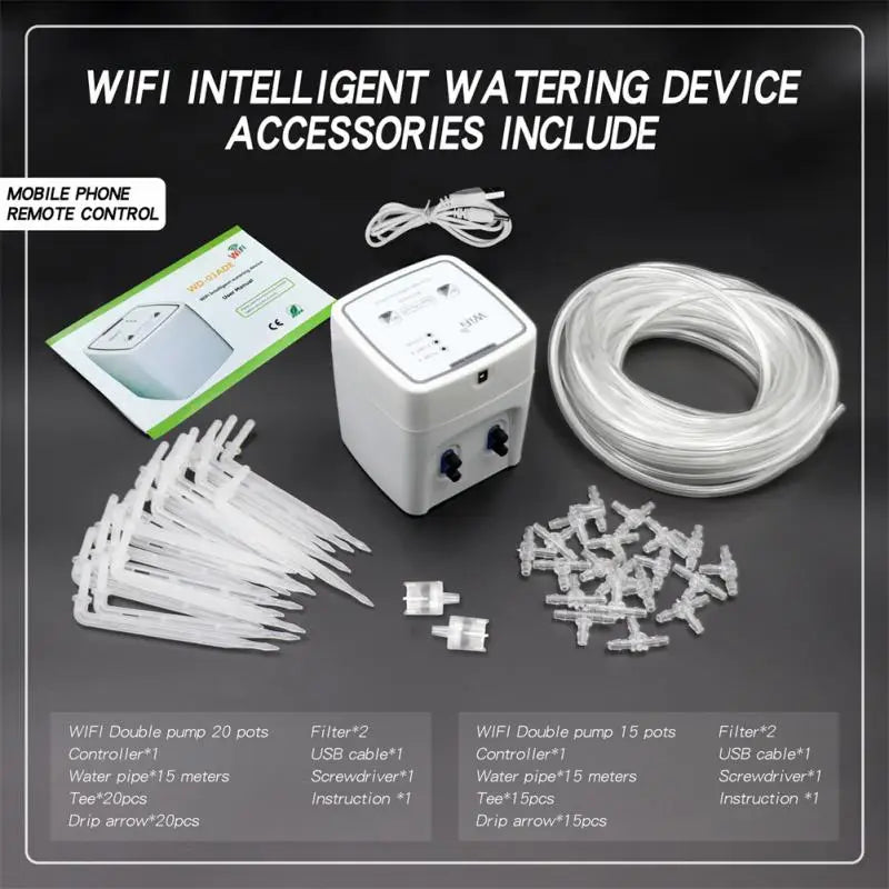 WIFI Tuya Smart Watering Device Double Pump Timer Automatic Drip Irrigation System APP Remote Control For Garden Plant Flower