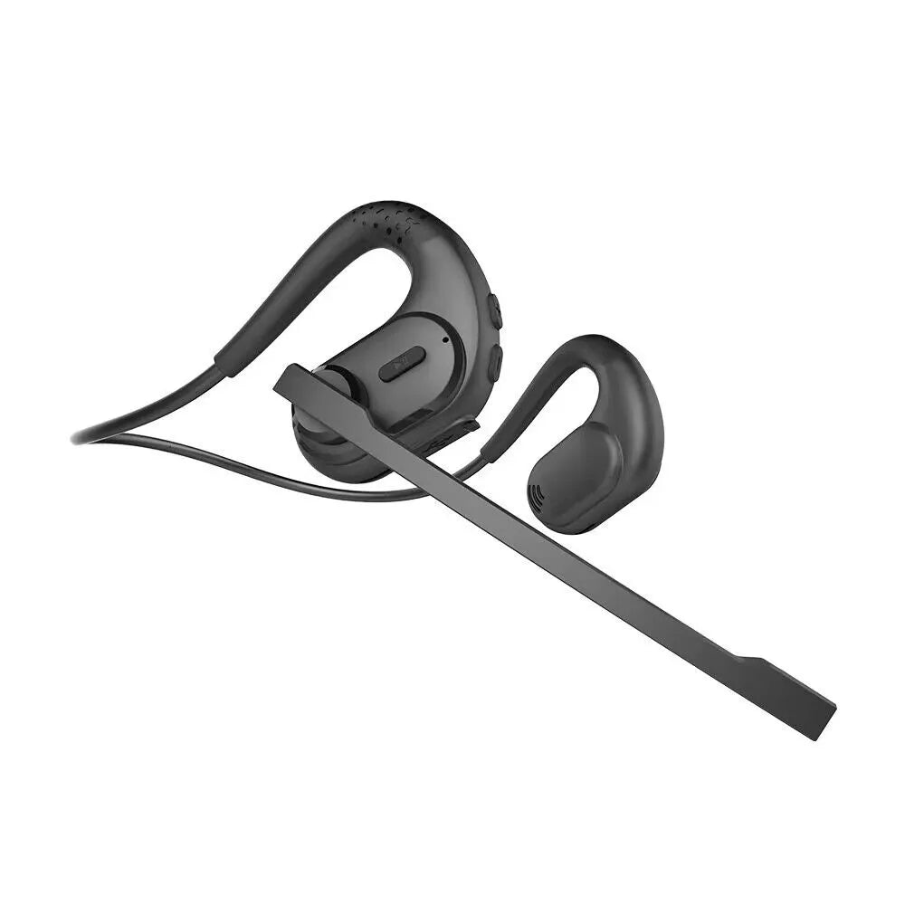Trucker Bluetooth Headset Sports Wireless Headphones with Removeable Boom Microphone Mute Button Open Ear Bluetooth Earphones