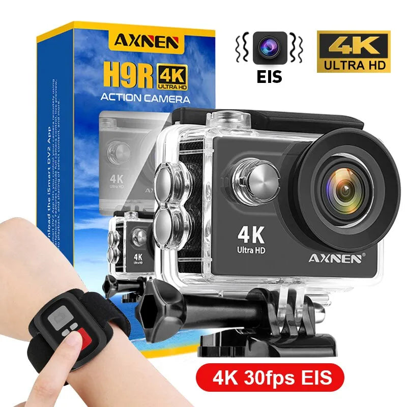 AXNEN H9R Action Camera 4K 30fps EIS 1080P60fps WiFi 2Inch Screen Underwater Waterproof Helmet Motorcycle Video Record Sport Cam