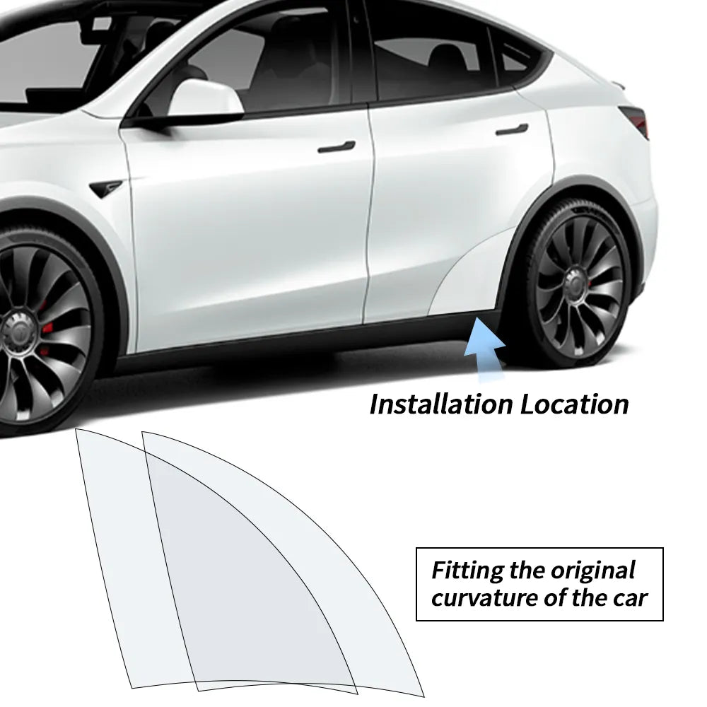 Rear Door Triangle Protective Film  For Tesla Model Y 2020-2023 Car PPF Transparent Trim Stickers Decoration Refit Car Sticker