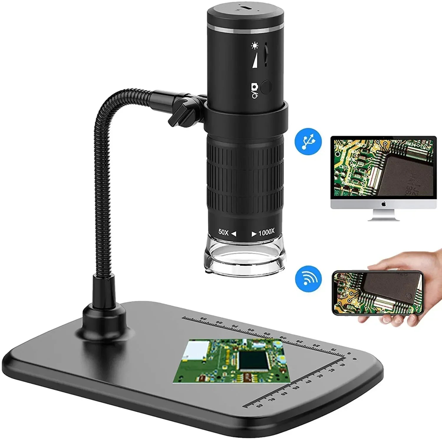 Microscope Magnification 50x-1000x Wireless Inspection Iphone Ipad HD For Camera USB Flexible With Handheld Digital PC Stand