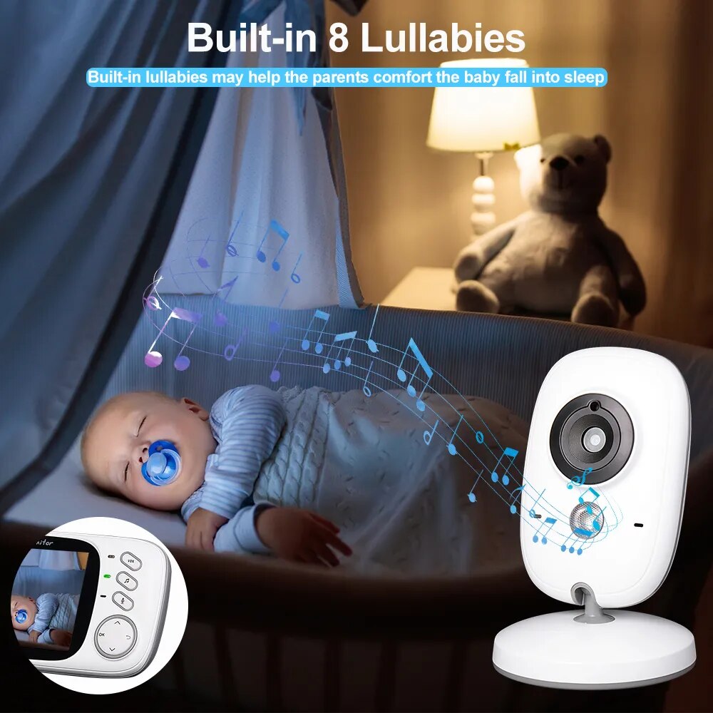 VB603 Video Baby Monitor 2.4G Mother Kids Two-way Audio Night Vision Surveillance Cameras with Temperature Display Baby Items
