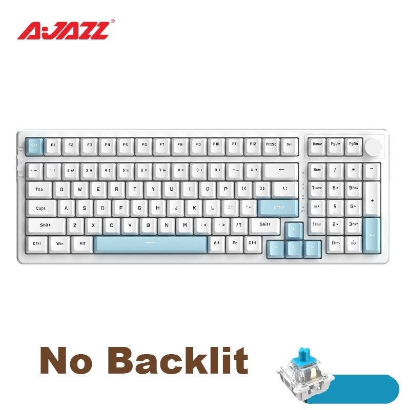 Ajazz AK992 92 Keys DIY Switch Keyboard Red Green Brown Shaft Hot-swap Mechanical Keyboard with RGB/White/No Backlit Optional