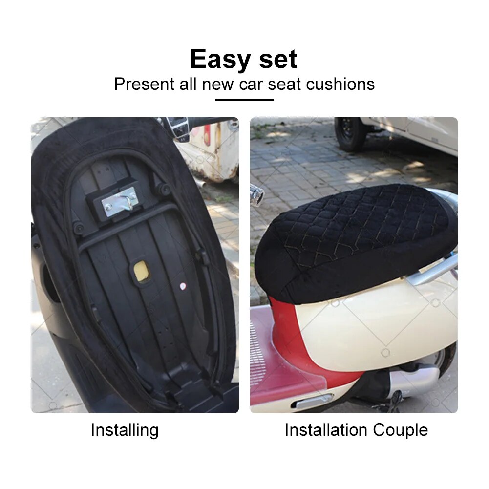 1PCS Universal Motorcycle Seat Cover Winter Warm Fleece Seat Cushion Cover Motorbike Electric Scooter Seat Protector Cover