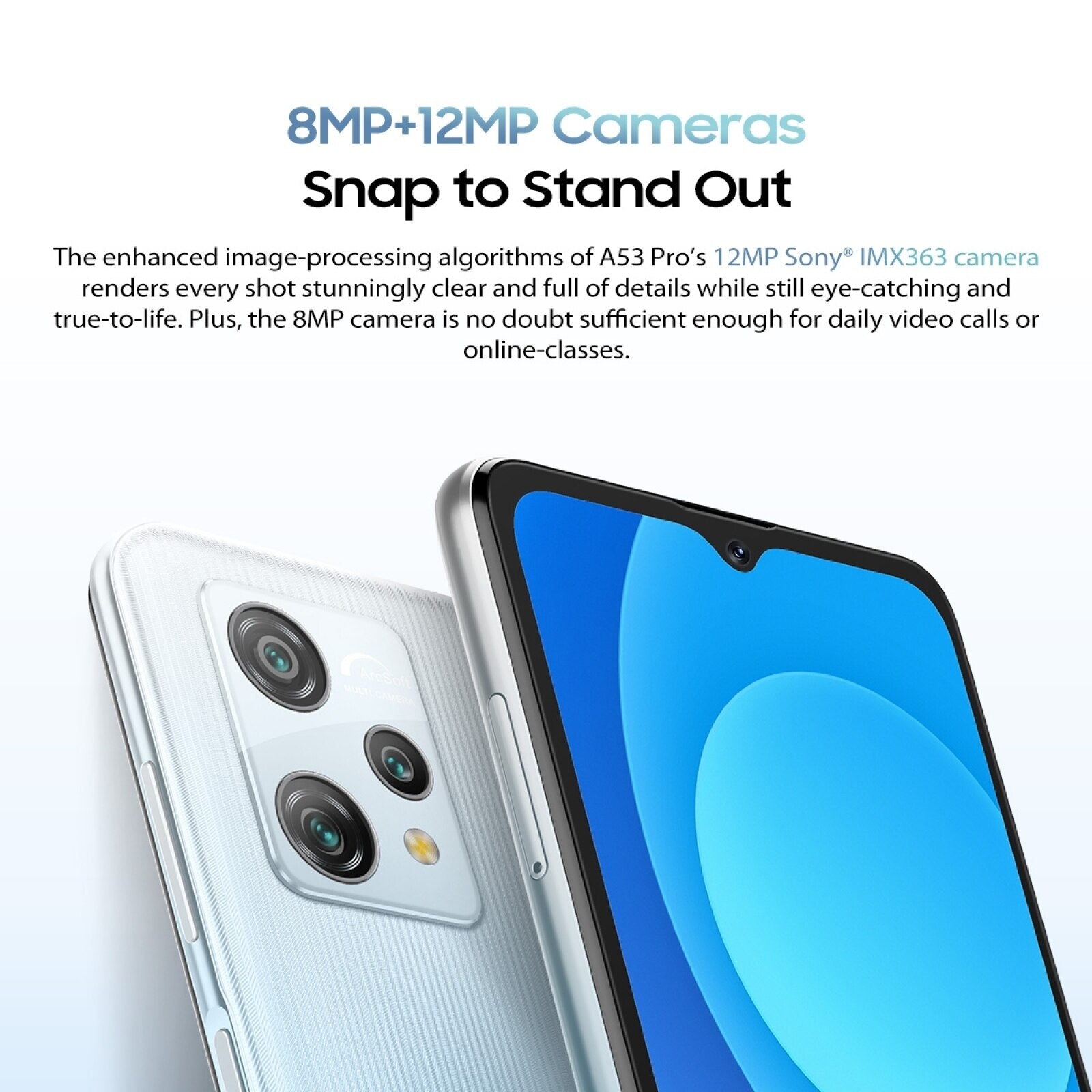 BLACKVIEW A53 Pro Smartphone 6.5" Waterdrop Screen 4GB+64GB Octa Core 5180mAh Android 12 Mobile 12MP Rear Camera Google Play 4G