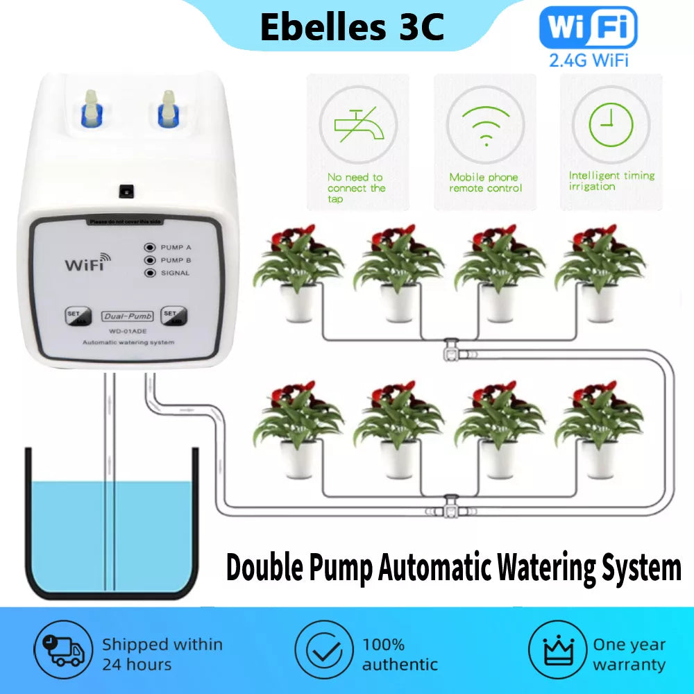 Tuya Irrigation Programmer Double Pump Garden Automatic Watering System Drip Irrigation Water Valve Timing Controller Smart Home