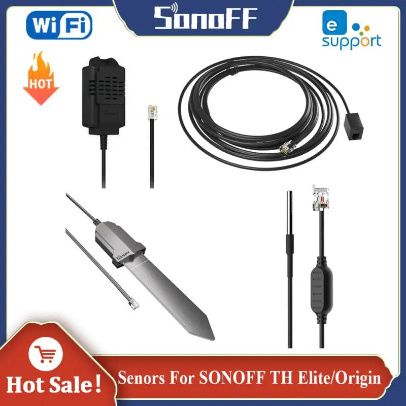 SONOFF THS01 WTS01 MS01 RL560 For TH Elite/Origin Humidity Temperature Sensor 5M Extension Cable Soil Moisture Detecor Monitor
