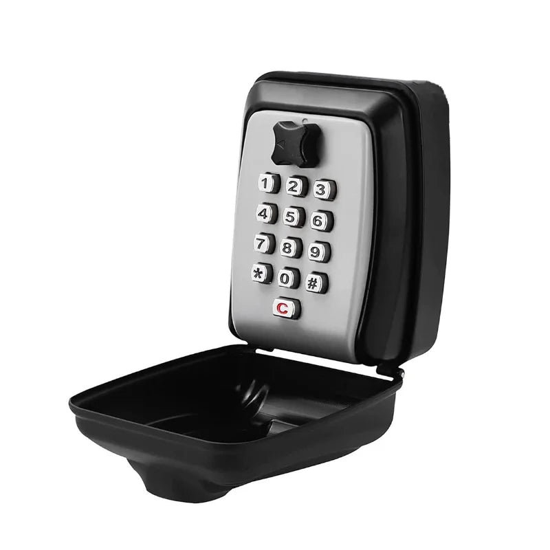 Key Lock Box Wall Mounted Waterproof 12-Digit Combination Password Lock Large Capacity Security Lockbox for Home Garage Office