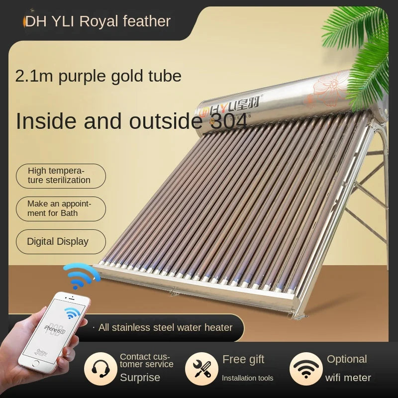YY Household Solar Water Heater Automatic Photoelectric Dual-Use 304 Stainless Steel