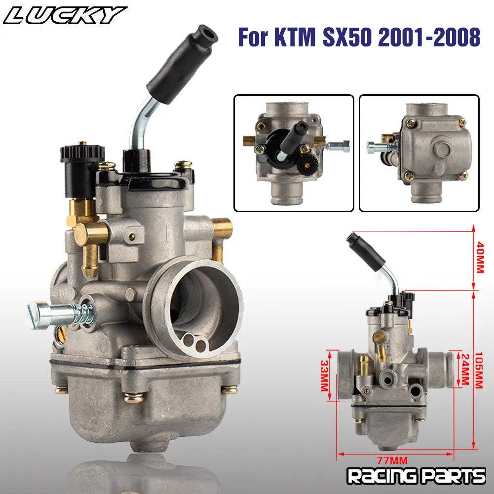 Motorcycle 19mm Carburetor For KTM SX 50 50cc SX50 50SX 2001-2008 Dirt Pit Bike Carb Parts Motorcycle Engine Accessories
