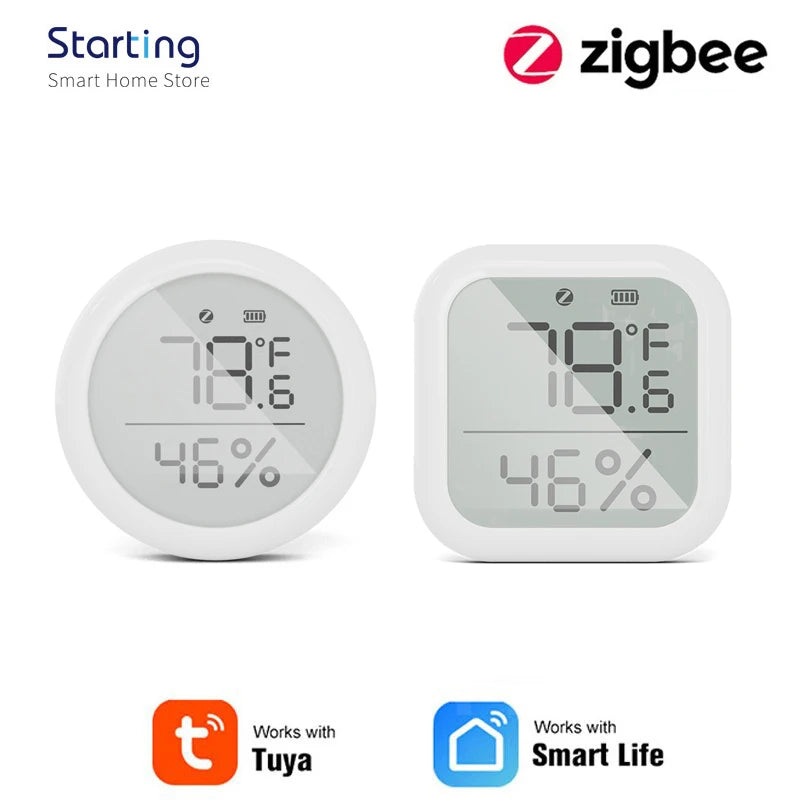 ZigBee Tuya Temperature And Humidity Sensor Indoor Hygrometer With LCD Display APP Remote Control Need ZigBee Hub Gateway