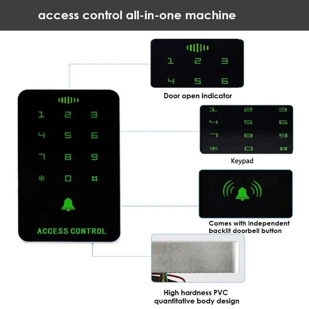 IP67 Waterproof RFID 125KHz Access Control Keypad Touch Screen Access Controler Smart Electronic Door Lock System Wiegand Reader