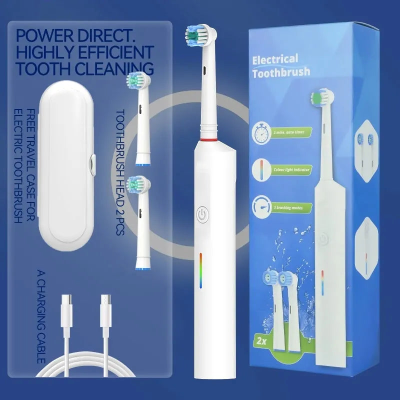 Electric Toothbrush Rotary Round Head Adult Soft Bristle Induction Automatic Men's And Women's Couples Set Compatible With Orab