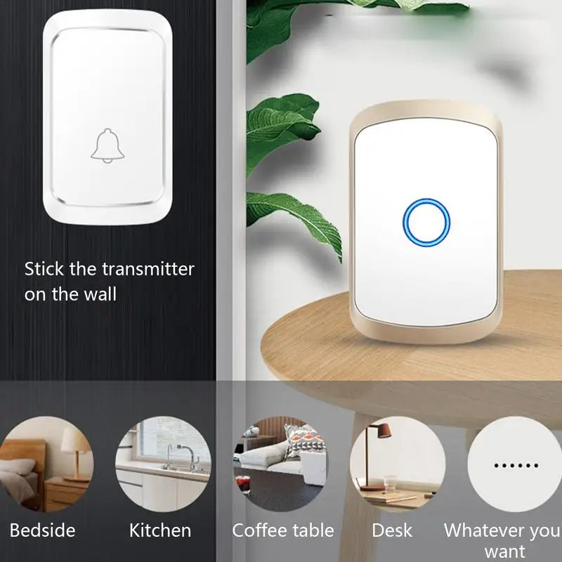 Home Welcome Doorbell Intelligent Wireless Doorbell Waterproof 60 Songs Remote Smart Door Bell