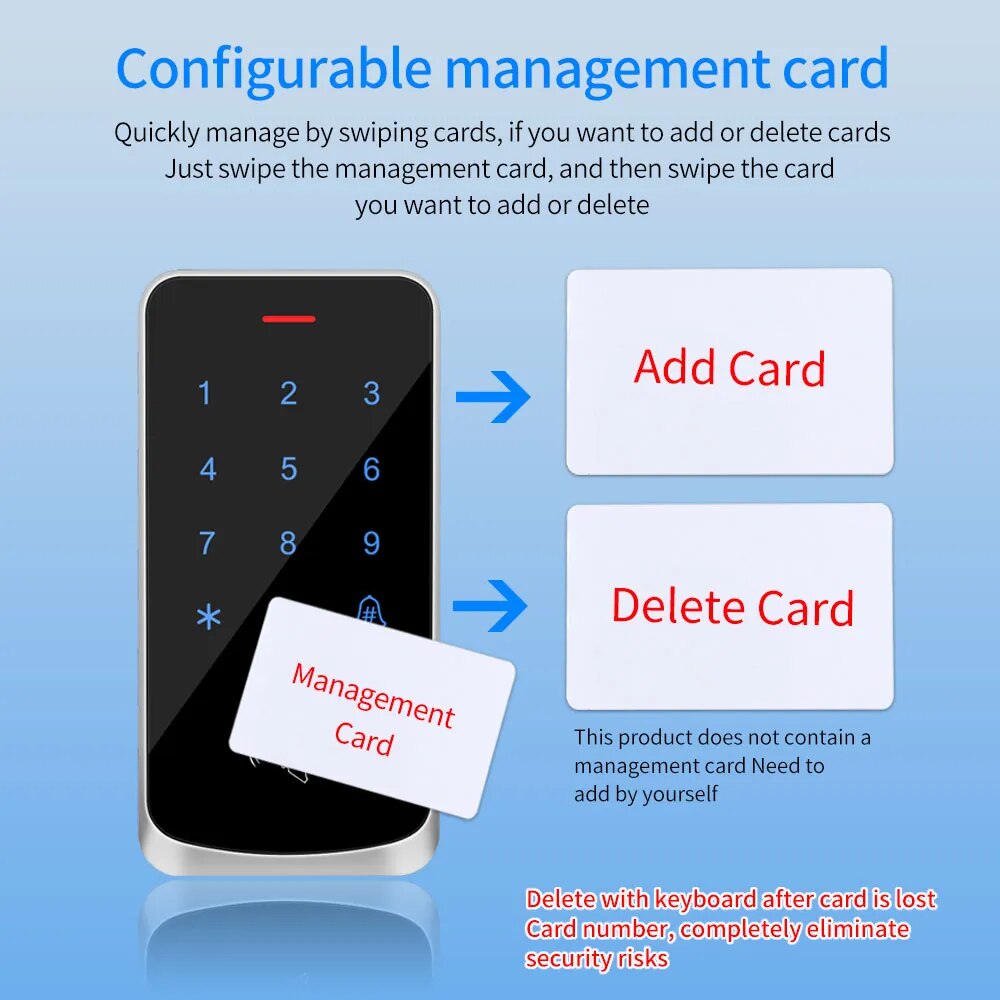 IP68 Waterproof Touch Backlight Access Control Keyboard  RFID 125KHz EM  Outdoor Access Keypad Door Lock Opener Wiegand Reader