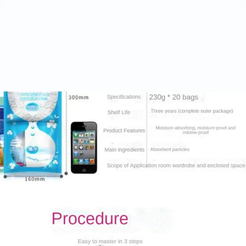 Hanging Closet Moisture-absorbing Drying Agent Closet Cabinet Wardrobe Dehumidifier Anti-mold Hygroscopic  Desiccant Bags