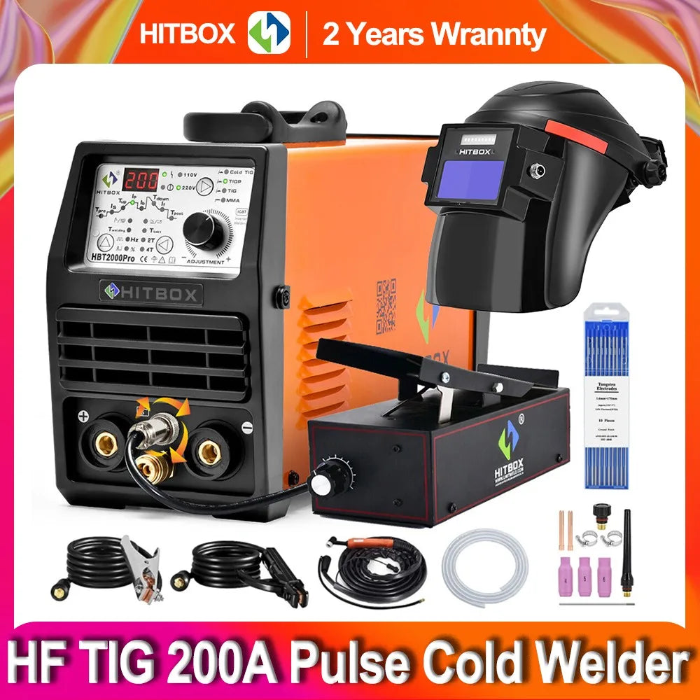 HITBOX HBT2000P TIG Welding Machine Hot/TIG/Pulse Cold Welding TIG Welder Suitable for Thin Plate MOS Tube Multifunctional