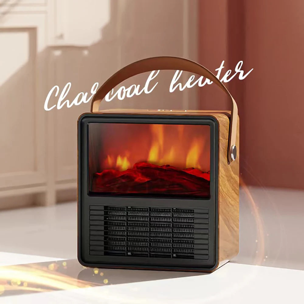 Electric fireplace flame effect 1200W home electric heating ceramic heater decorative flame fanradiator portable fireplace fan