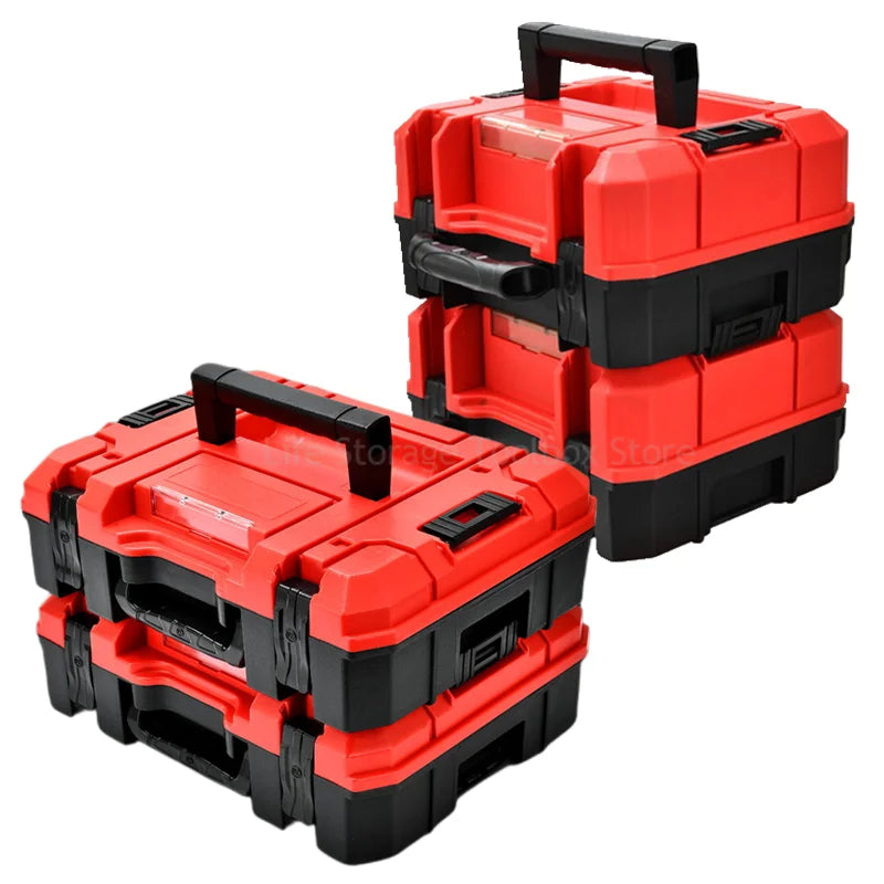 Stacked Tool Box Set Composable Tool Case Hardware Tool Storage Box Portable Plastic ToolBox Electrician Repair Organizer Garage