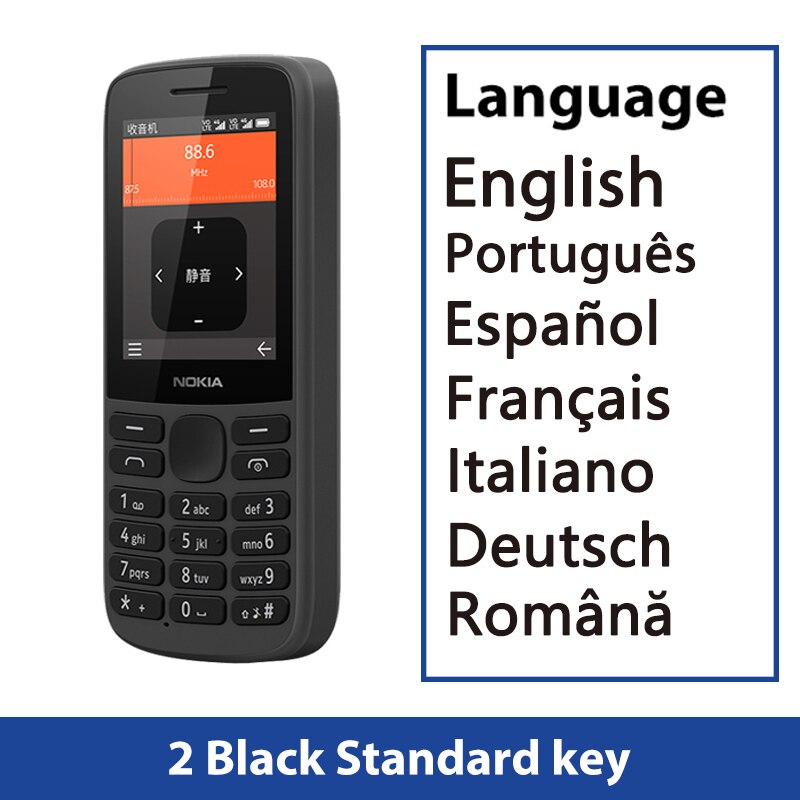 Global Rom New Original Nokia 215 4G Mobile Phone 2.4 Inch Bluetooth FM Radio 1150mAh Bettery Dual SIM Feature Push-button Phone