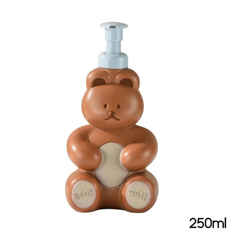 Cartoon Bear Foaming Soap Dispenser Refillable Pump Bottle Bathroom Hand Sanitizers Shampoo Shower Gel Foam Container drop ship