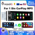 Podofo 1 Din CarPlay MP5 Player 5.1'' Car Radio Android Auto Stereo Receiver AI Voice MP3 Car Multimedia Player Bluetooth FM RDS