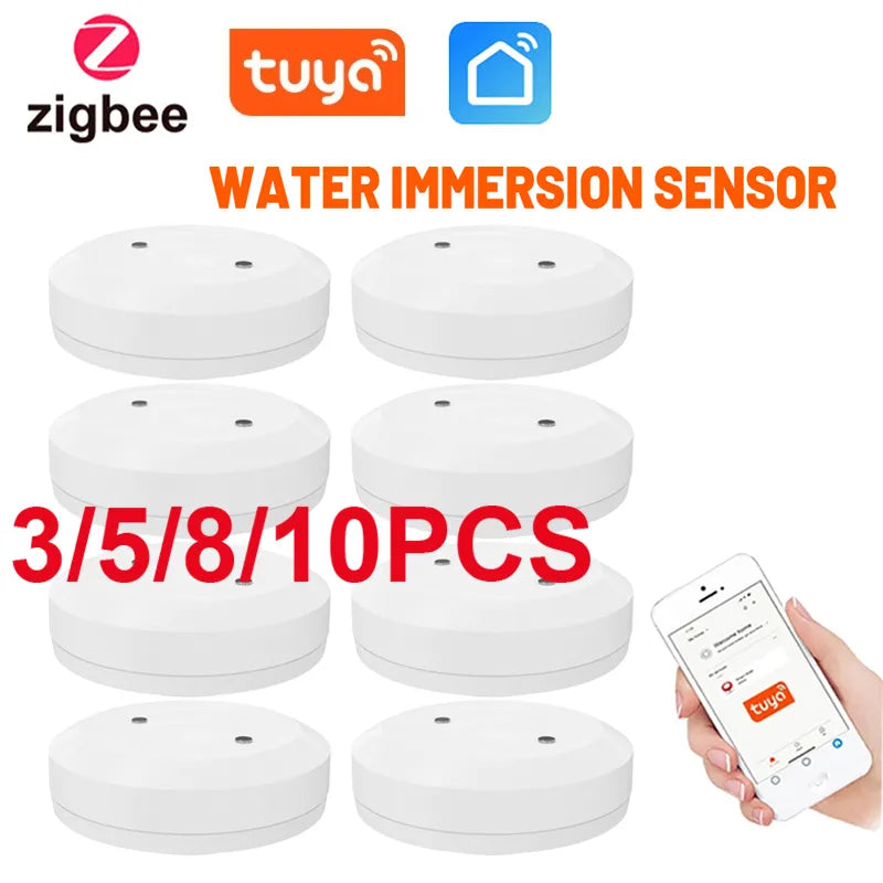 TUYA ZigBee Water Leak Detector Flood Sensor Water Tank Full Water Linkage Alarm Smart Life APP Remote Monitoring Leakage Alarm