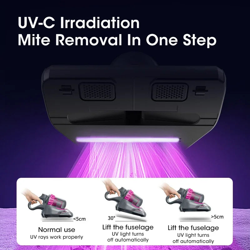 Wireless 3 in 1 Vacuum Cleaner Mite Removal Strong UV Sterilization Car Dust Clean Household Sofa Bed Quilt Mite Removal