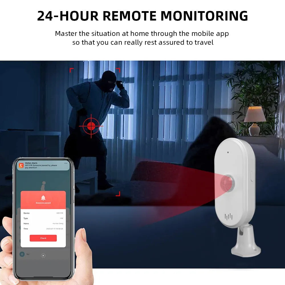 ONENUO Tuya WiFi Security Burglar Alarm Infrared Movement Human PIR Motion Sensors Detector Smart Life PIR Home Security