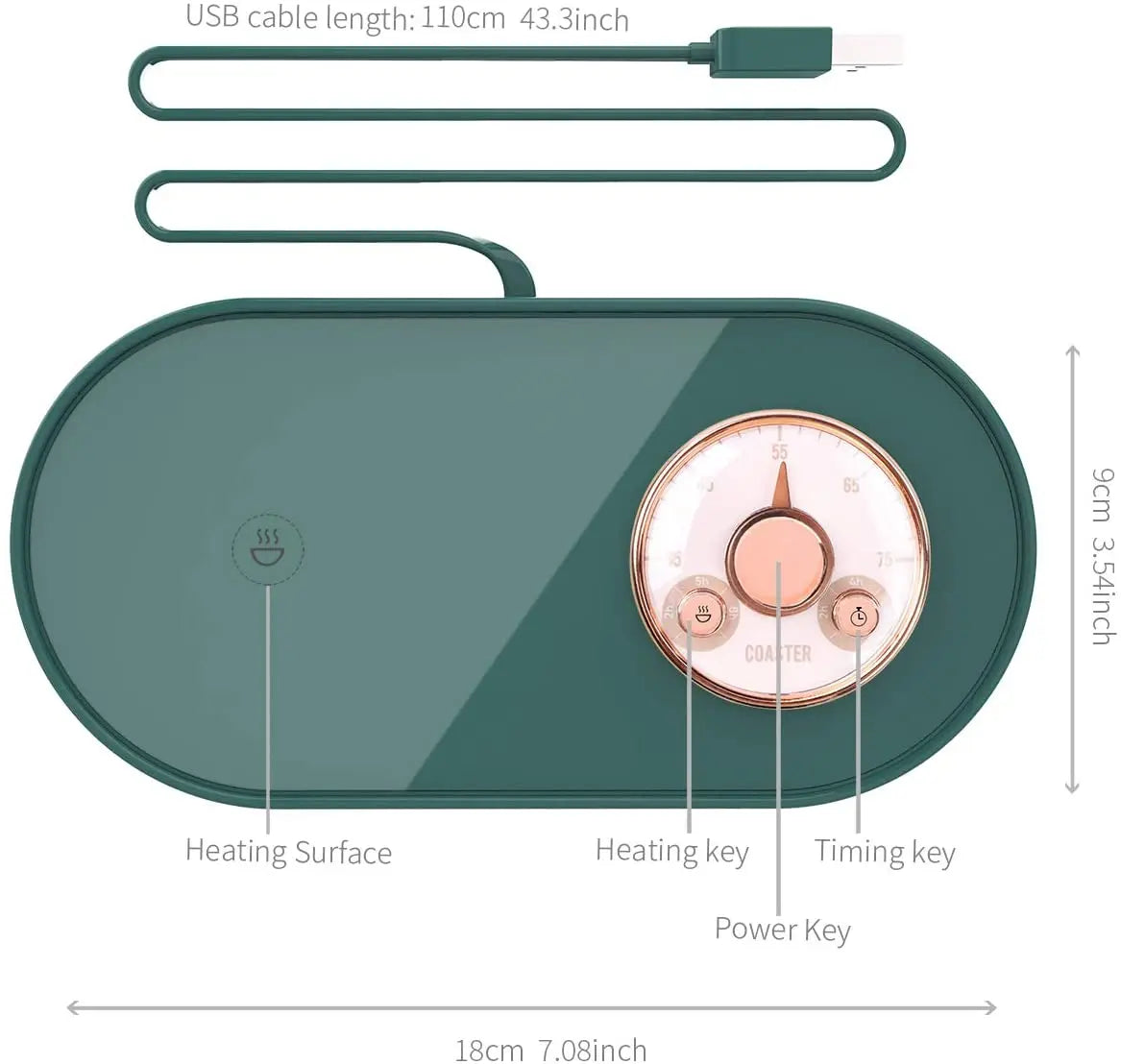 USB Electric Coffee Mug Warmer Beverage Cup Heater for Home Office Desk Mat Heating Coaster Plate Pad for Milk Cocoa Tea Water