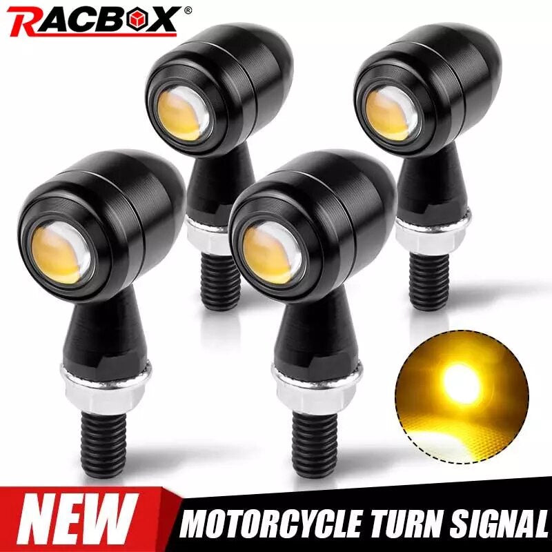 12V LED Motorcycle Turn Signal Light Amber Blinker Lamp Len Flashing Light 8mm Bolt Fit for Yamaha Suzuki Kawasaki Dirt Bike