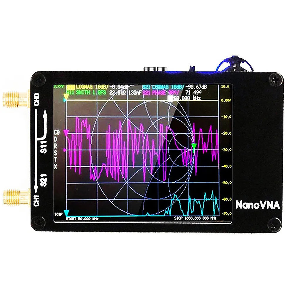 2.8" TFT NanoVNA-H Upgrade 50KHz~1.5GHz VNA Antenna Vector Network Antenna Analyzer MF HF VHF UHF Spectrum Analyzer SD Card Slot