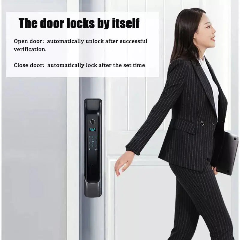 TIAGO A3 Tuya APP Control Fully Automatic Smart Door Lock Electronic DIgital Door Lock Fingerprint Password Smart Door Lock