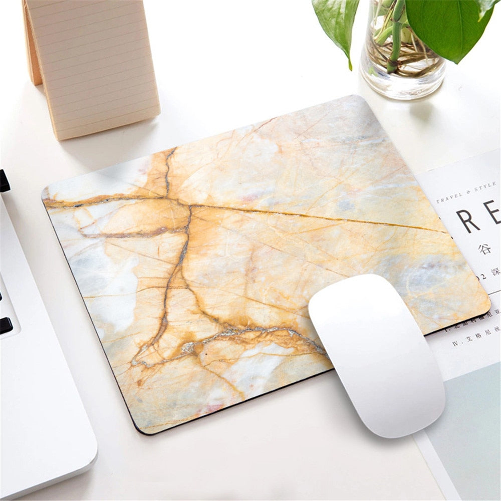 Marble Nordic Style Small Mouse Pad Computer Laptop Mousepad Rectangle Non-slip Rubber Base Deskpad Table Mat Desk Accessories
