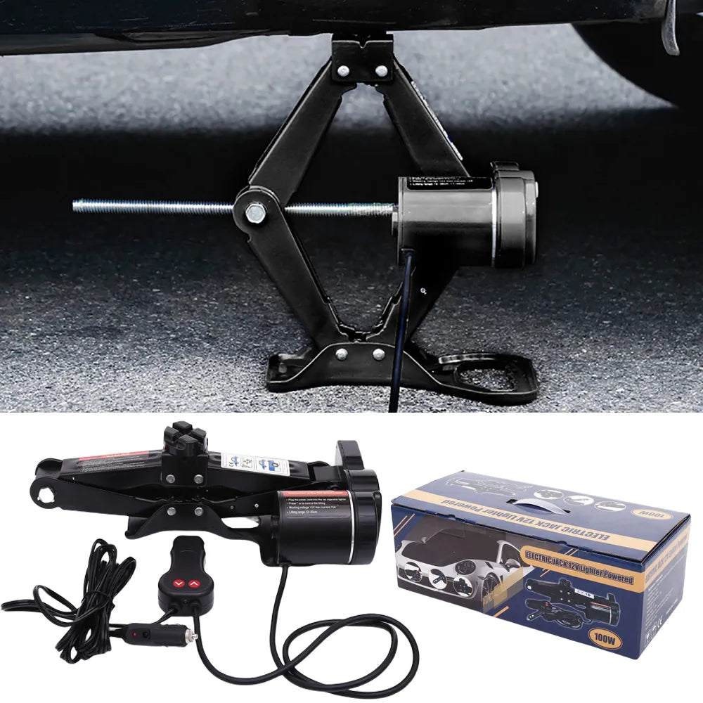 Portable Car Jacks 12V Electric Jack Scissor Automatic Lifting 2Ton Machinisms Lift Jack Wheel Disassembly Replacement Aid Tools