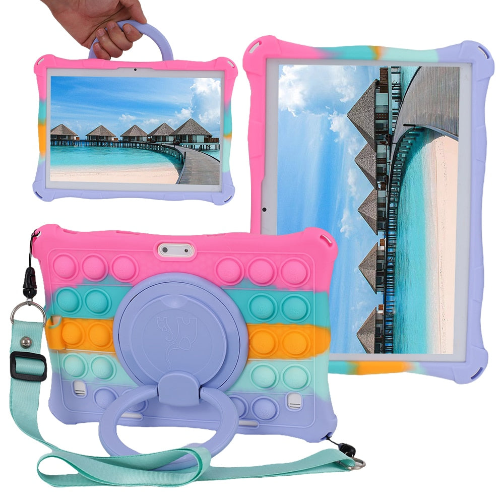 10.1"Kids Friendly Universal Tablet Case Soft Silicon 10 10.1 inch Lightweight Cover Stand Shockproof Funda 24x17cm/9.5x6.69inch