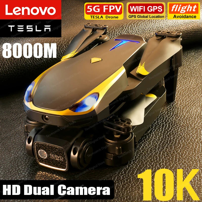 Lenovo Tesla Drone 10K Professional HD Aerial Photography GPS Avoid Obstacles Quadcopter Drone Remote Control Distance 8000M