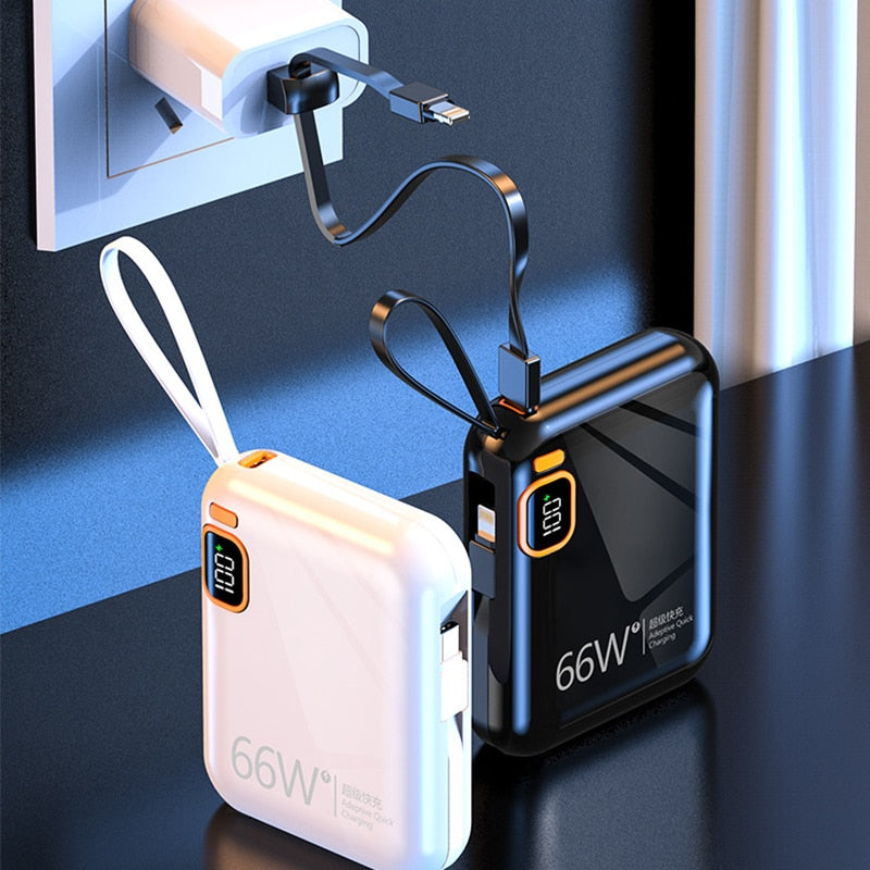 Portable Power Bank 10000mah PD20W Detachable USB to TYPE C Cable Two-way Fast Charger Mini Powerbank  for iPhone Xiaomi Samsung