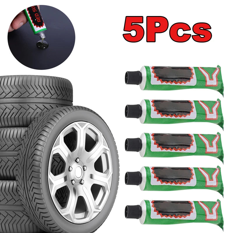 5Pcs Car Motorcycle Bicycle Tire Tyre Repairing Glue Inner Tube Puncture Strong Repair Glue Tire Repaie Tools Car Accessories